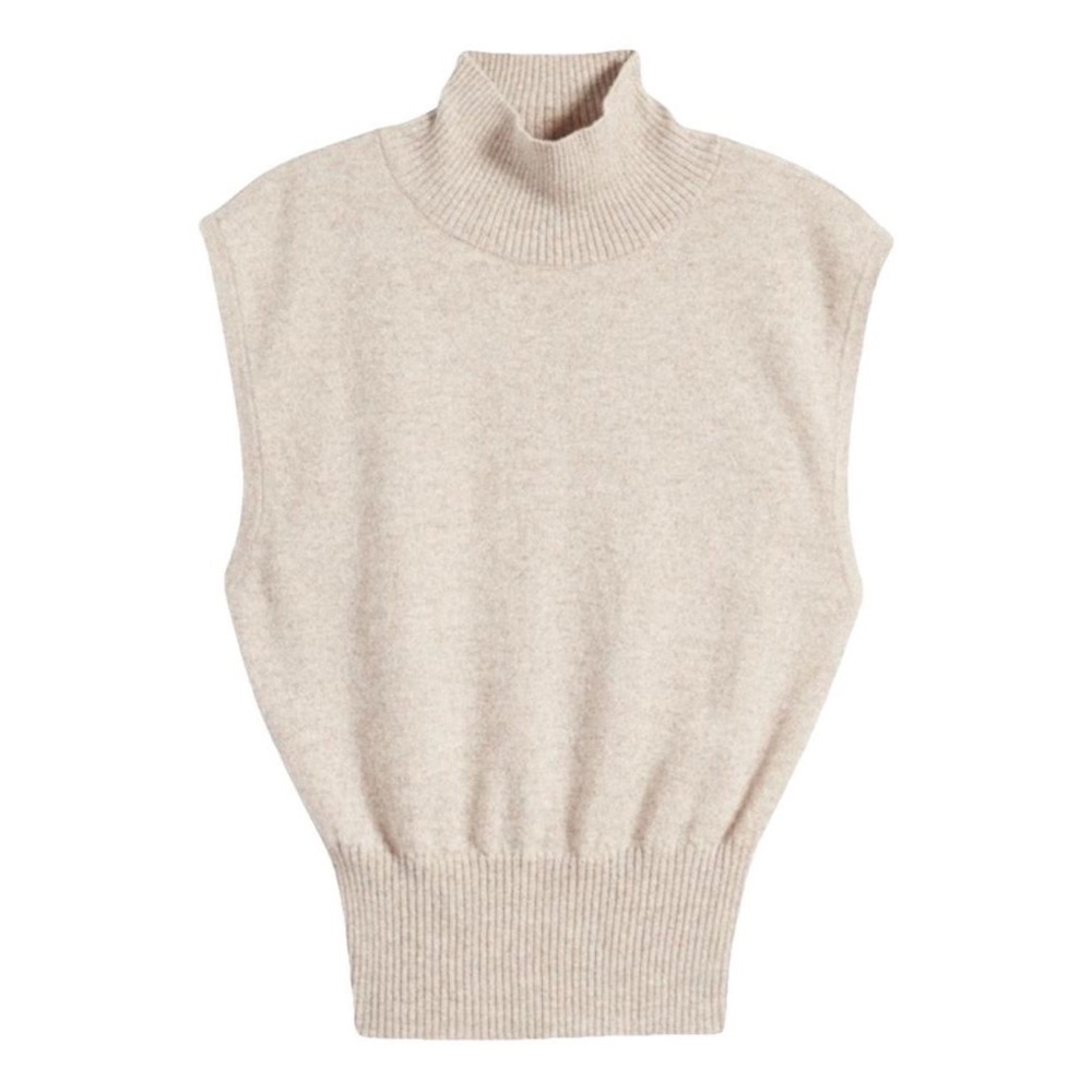 Reformation Cashmere Sleeveless Turtleneck Sweater